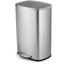 Load image into Gallery viewer, 13-Gallon Modern Stainless Steel Kitchen Trash Can with Foot Step Pedal Design
