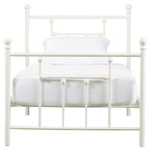 Load image into Gallery viewer, Twin size White Metal Platform Bed Frame with Headboard and Footboard

