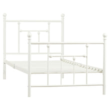 Load image into Gallery viewer, Twin size White Metal Platform Bed Frame with Headboard and Footboard
