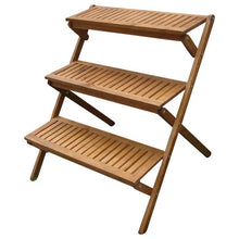 Load image into Gallery viewer, 3-Tier Planter Stand in Eucalyptus Wood for Outdoor or Indoor Use
