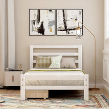 Load image into Gallery viewer, Twin size White Low Profile 2 Drawer Storage Platform Bed
