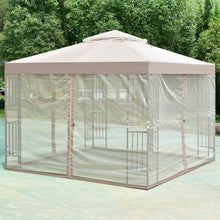Load image into Gallery viewer, 10 x 10 Ft Outdoor Patio Gazebo with Taupe Brown Canopy and Mesh Sidewalls
