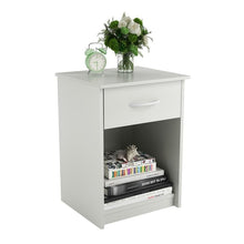 Load image into Gallery viewer, Bedroom 1-Drawer End Table Nightstand in White Wood Finish
