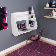 Load image into Gallery viewer, Modern Wall-Mount Laptop Computer Desk in White
