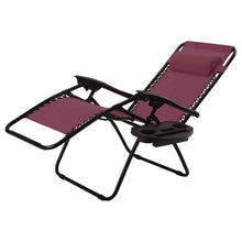 Load image into Gallery viewer, Set of 2 Burgundy Wine Red Folding Outdoor Zero Gravity Lounge Chair
