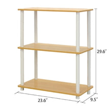 Load image into Gallery viewer, White and Beech Finish 3-Tier Bookcase
