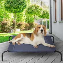 Load image into Gallery viewer, Extra Large Gray Blue Dog Steel Frame Elevated Pet Cot Mat Bed
