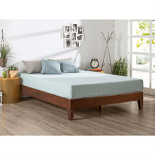 Load image into Gallery viewer, Full size Low Profile Solid Wood Platform Bed Frame in Espresso Finish
